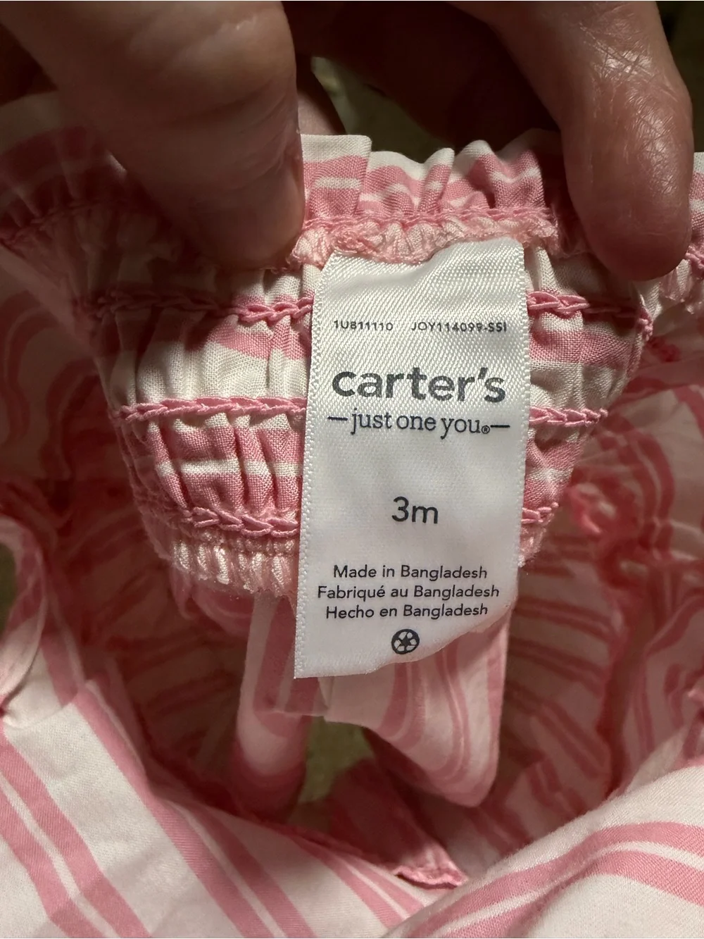 Carter's Pink and White Striped Baby Bottoms